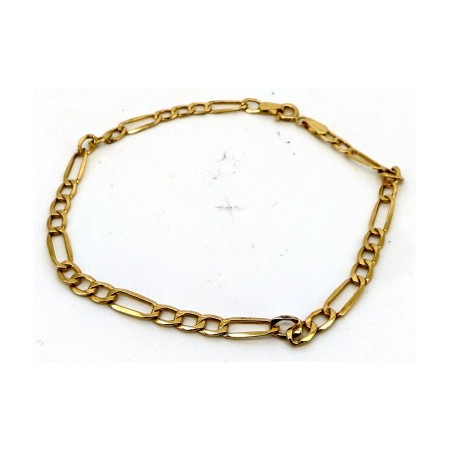 Pulsera pulsera figaro de oro 18k 20 cm